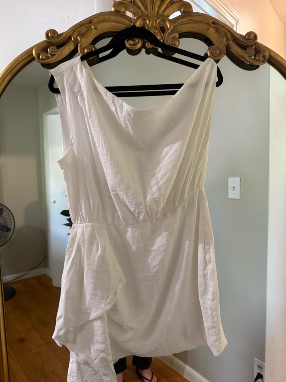 Showpo White Draped One-Shoulder Mini Dress